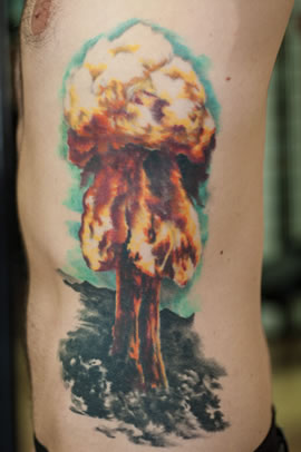 Explosion Tattoo done by Mark Brettrager