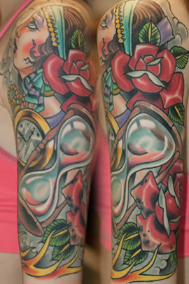 Hourglass Tattoo done by Mark Brettrager