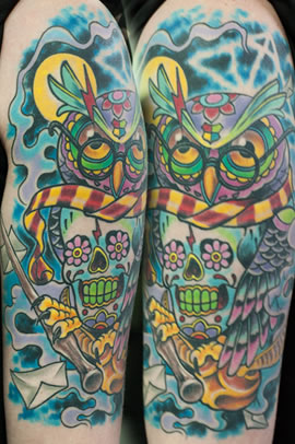 Owl Tattoo done by Mark Brettrager