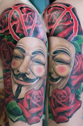 V For Vendetta Tattoo done by Mark Brettrager