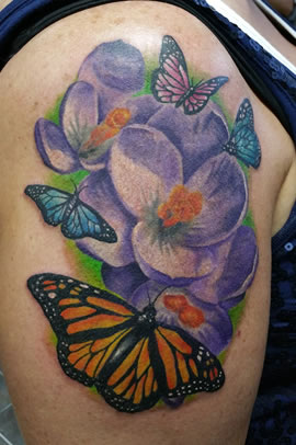 Butterfly Flower Tattoo
