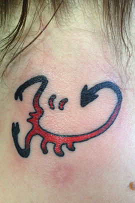 Scorpio Neck Tattoo